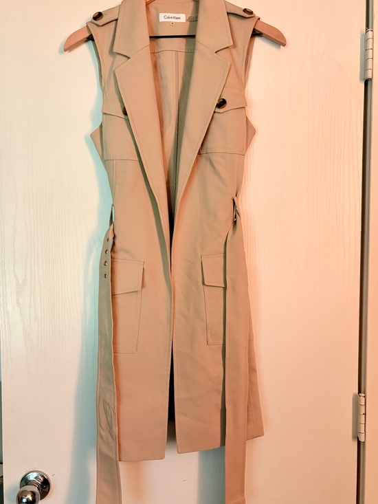 Calvin Klein Jackets & Blazers - Calvin Klein Sleeveless Trench Vest in Beige